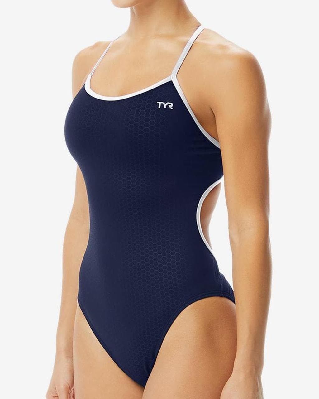 Maillot de bain TYR Hexa Trinityfit bleu marine blanc femme - 32